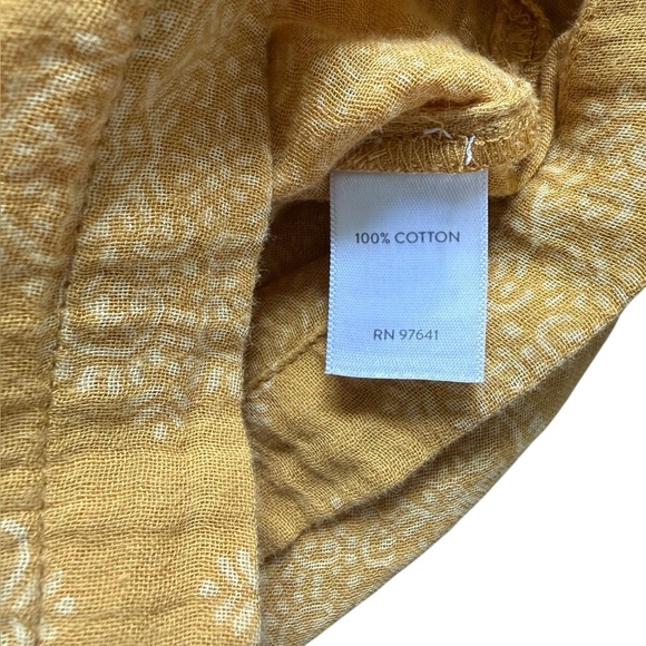 Pure Jill NWOT Mustard Cotton Gauze Top Relaxed Boho Tunic XL - Picture 6 of 9